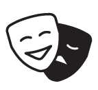 Icon of comedy and tragedy masks. 